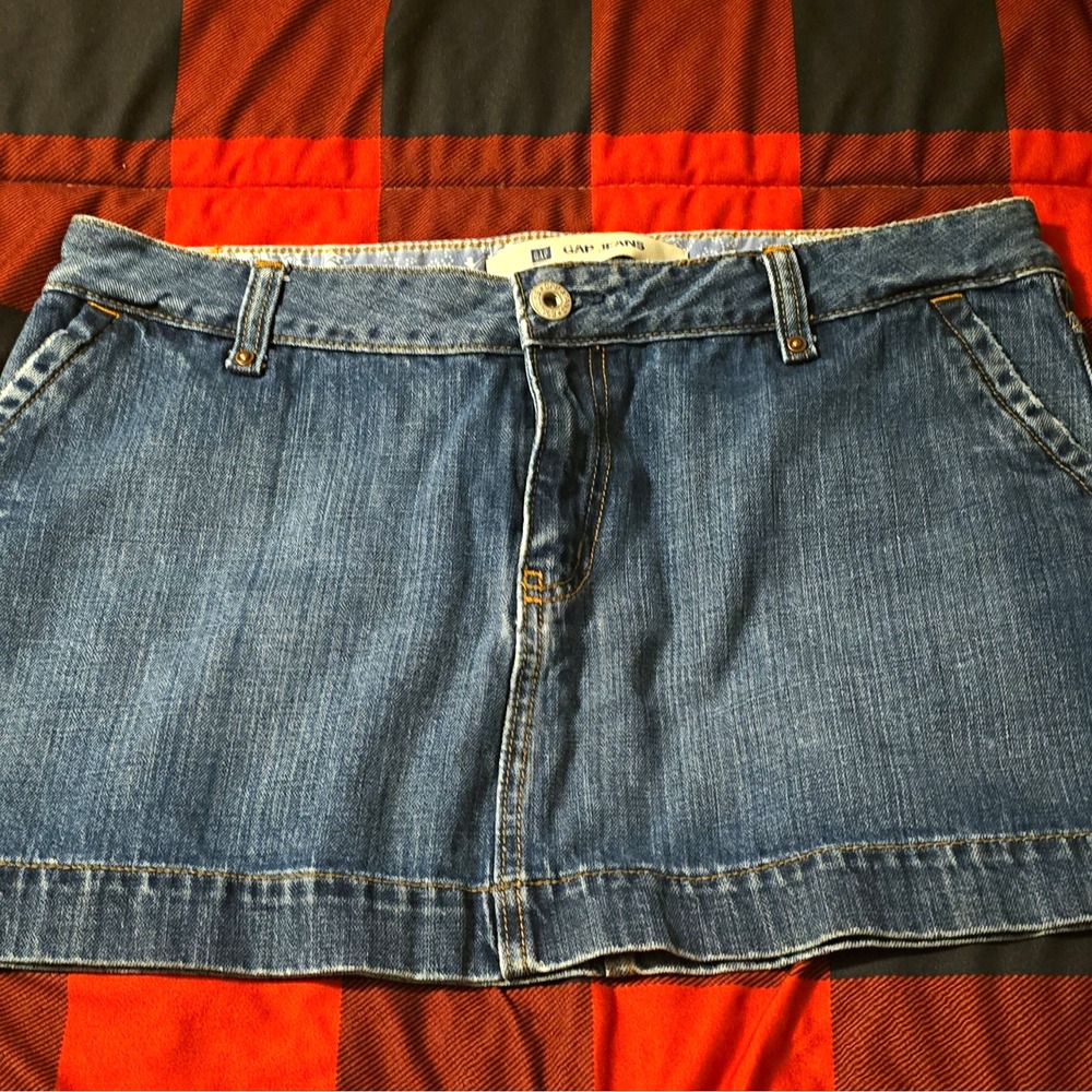 Vintage Y2K GAP Blue Denim Mini Skirt Women's Size 12